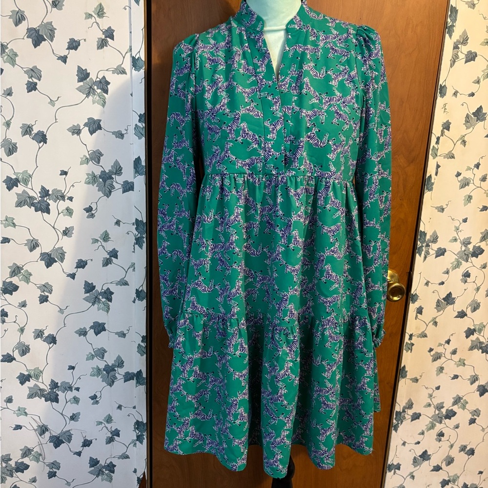 Lilly Pulitzer Teal and Blue Zebra Print Dress